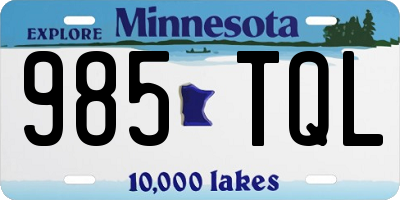 MN license plate 985TQL