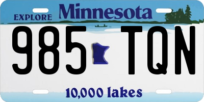 MN license plate 985TQN