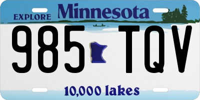 MN license plate 985TQV