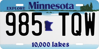 MN license plate 985TQW