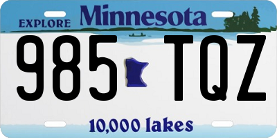 MN license plate 985TQZ