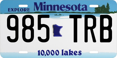 MN license plate 985TRB