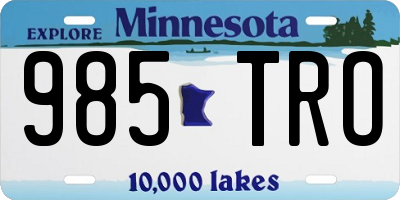 MN license plate 985TRO