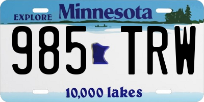 MN license plate 985TRW