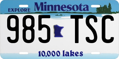 MN license plate 985TSC