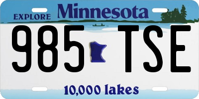 MN license plate 985TSE
