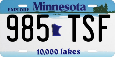 MN license plate 985TSF