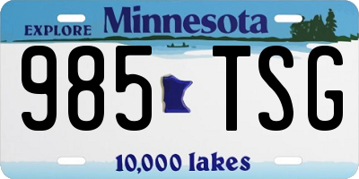 MN license plate 985TSG