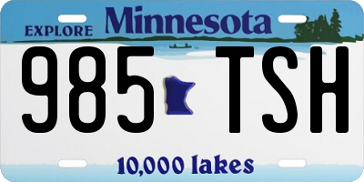 MN license plate 985TSH