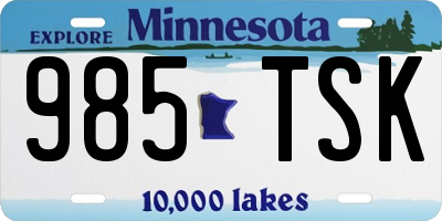MN license plate 985TSK