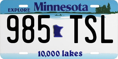 MN license plate 985TSL