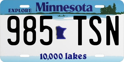 MN license plate 985TSN