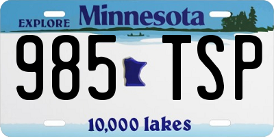 MN license plate 985TSP