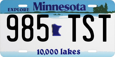 MN license plate 985TST