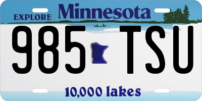 MN license plate 985TSU