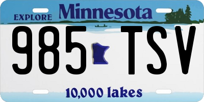 MN license plate 985TSV