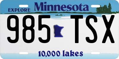 MN license plate 985TSX