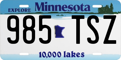 MN license plate 985TSZ