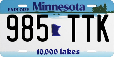 MN license plate 985TTK