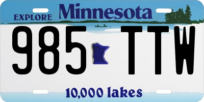 MN license plate 985TTW