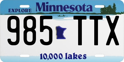 MN license plate 985TTX