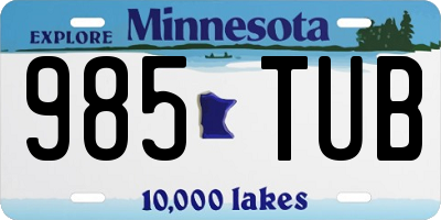 MN license plate 985TUB