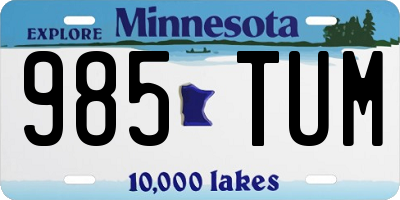 MN license plate 985TUM