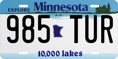 MN license plate 985TUR
