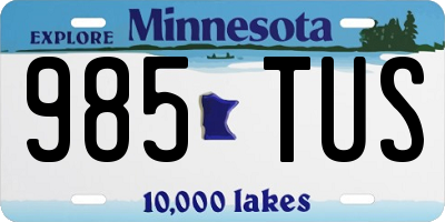 MN license plate 985TUS