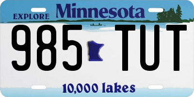 MN license plate 985TUT