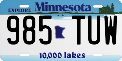 MN license plate 985TUW