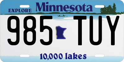MN license plate 985TUY