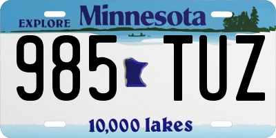 MN license plate 985TUZ