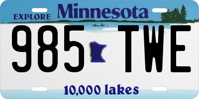 MN license plate 985TWE