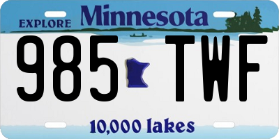 MN license plate 985TWF