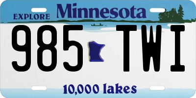 MN license plate 985TWI