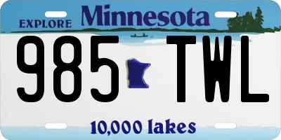 MN license plate 985TWL