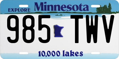 MN license plate 985TWV