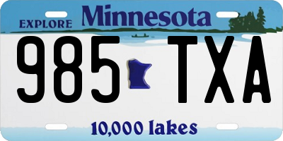 MN license plate 985TXA