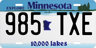 MN license plate 985TXE
