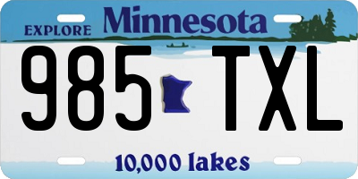 MN license plate 985TXL