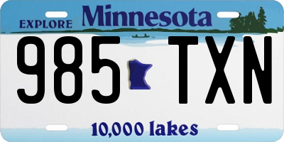 MN license plate 985TXN