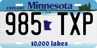 MN license plate 985TXP