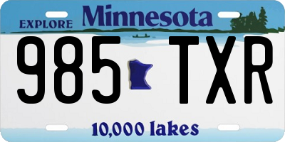 MN license plate 985TXR