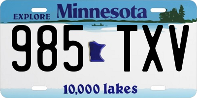 MN license plate 985TXV
