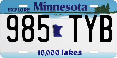 MN license plate 985TYB