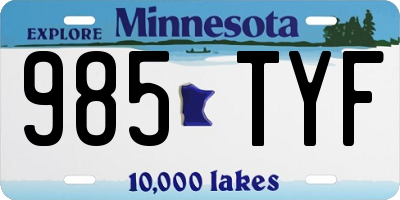 MN license plate 985TYF