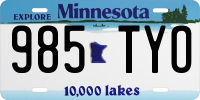 MN license plate 985TYO