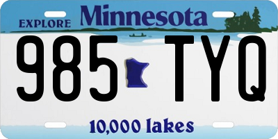 MN license plate 985TYQ