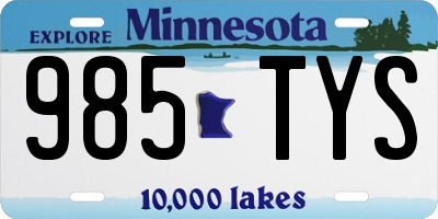 MN license plate 985TYS